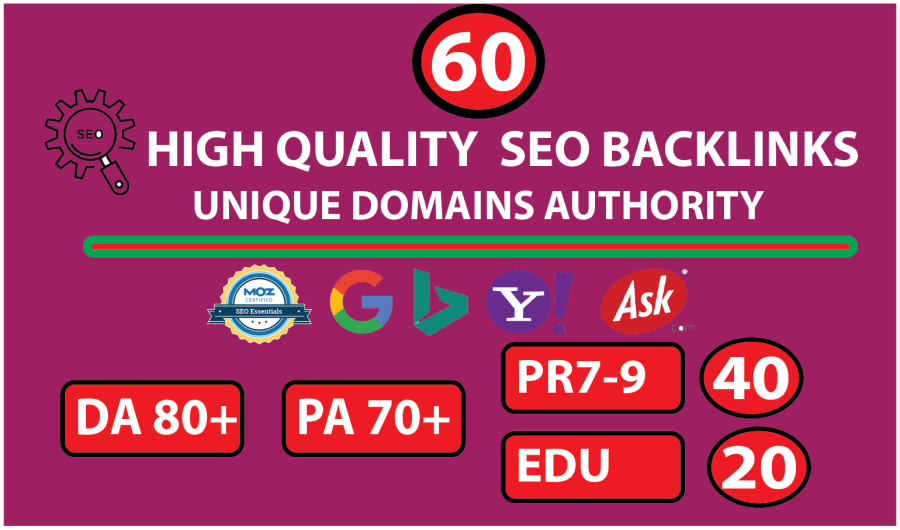 I will create 60+ Permanent Backlinks Improve Google Ranking