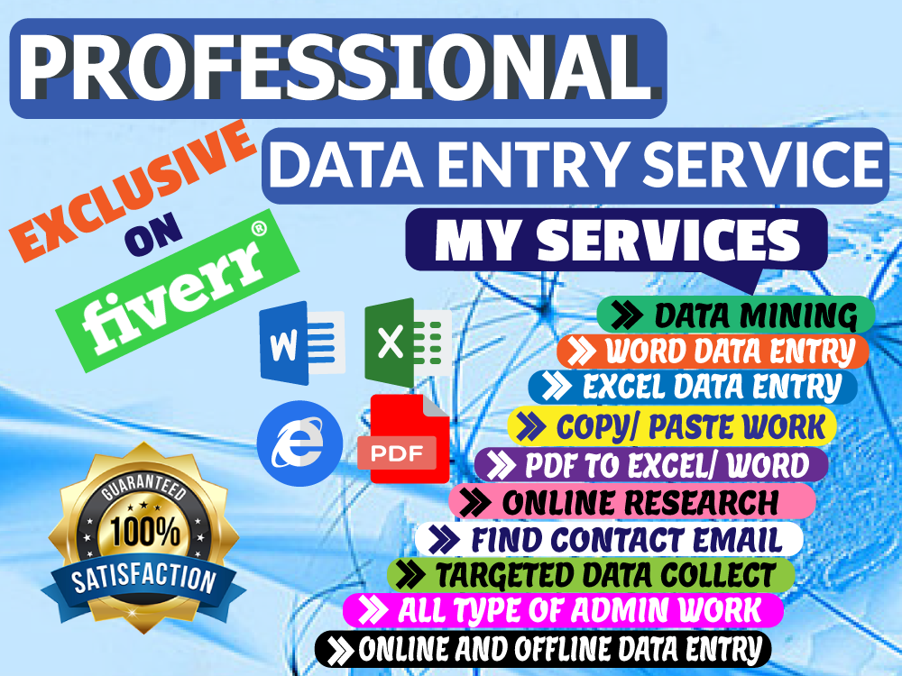 I will do data entry, web scraping, copy paste, web research in 24 hours