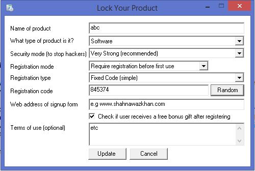 Register any software by your name/code and get your product's user list with fully resale rights. 