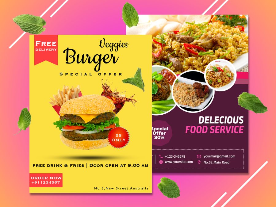 I will design stylish food flyer design