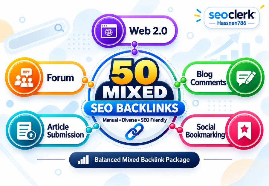 I Will Create 50 Mixed SEO Backlinks for Your Website