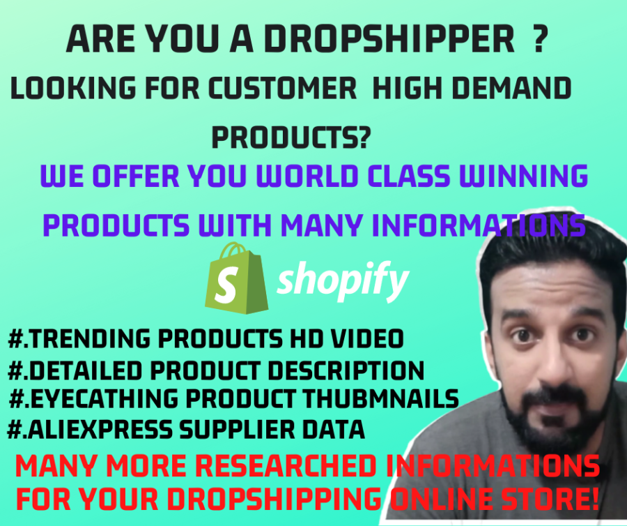 Shopify winning product research for dropshipping 