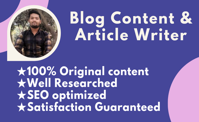 I will be your website content writer, article and blog writer