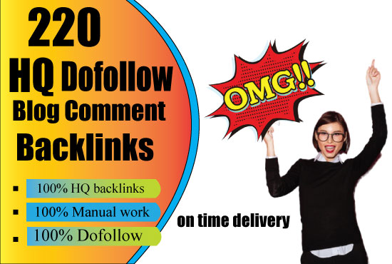 Guaranteed offer 220 HQ Blog Comment backlinks for your website