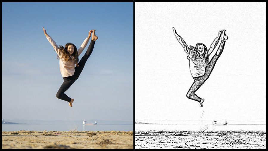 I will draw one line art illustration or silhouette.