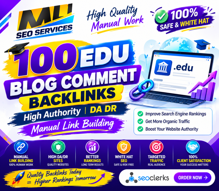 GET 100 High Authority EDU Comment Manual SEO Backlinks High DA/DR sites