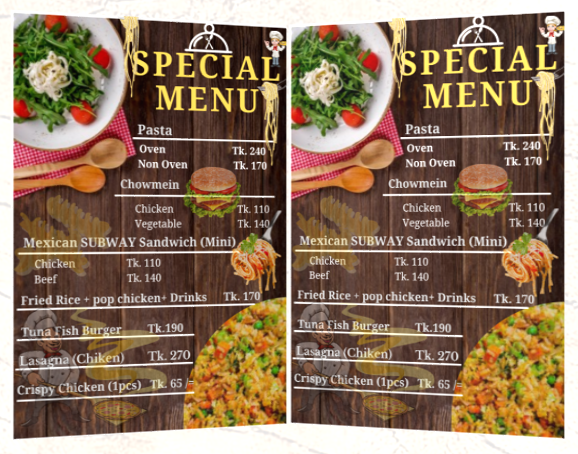 I Will create professional menu card for you
