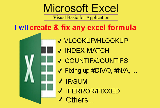 I will create and edit any Excel formula