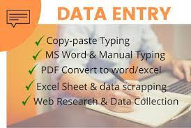 i will do data entry typing work and data entry