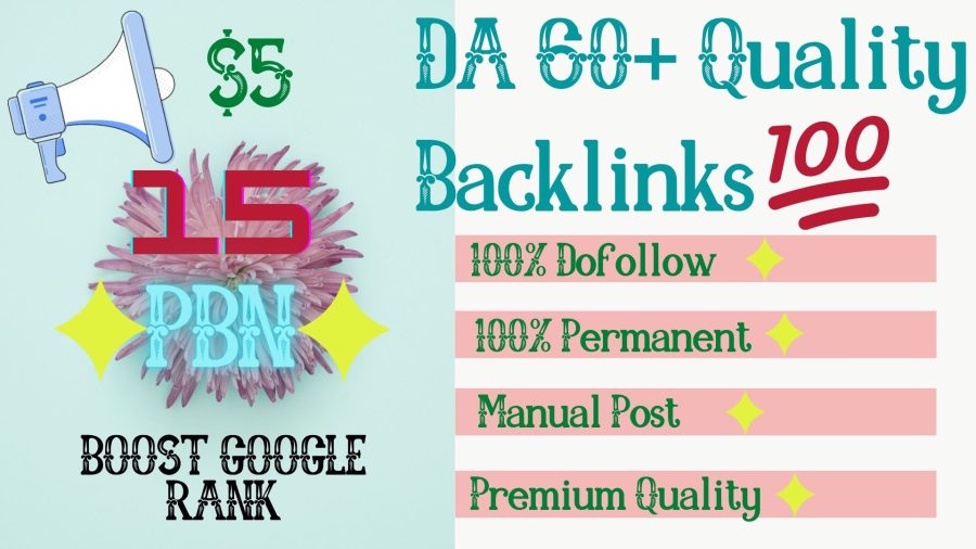 Get 15 High Quality DA 65+ Permanent Quality Dofollow PBN Links.