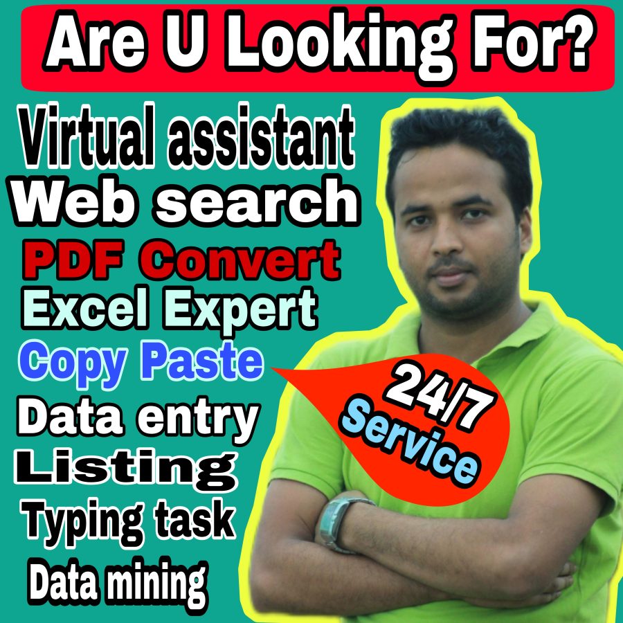 I will provide Unique services data entry excel data entry data convert