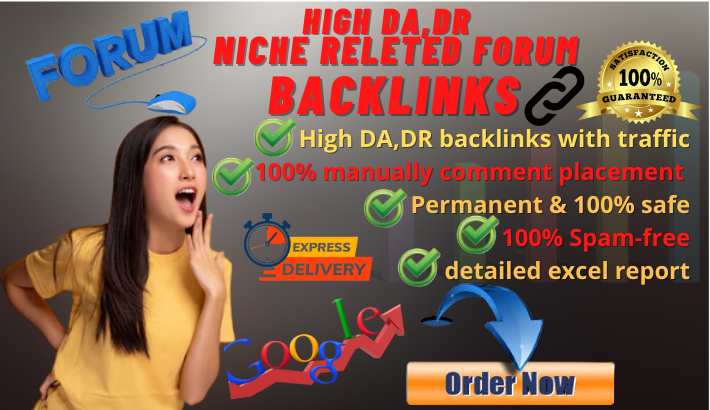 I will provide high authority niche relevant forum backlinks, forum posting manually