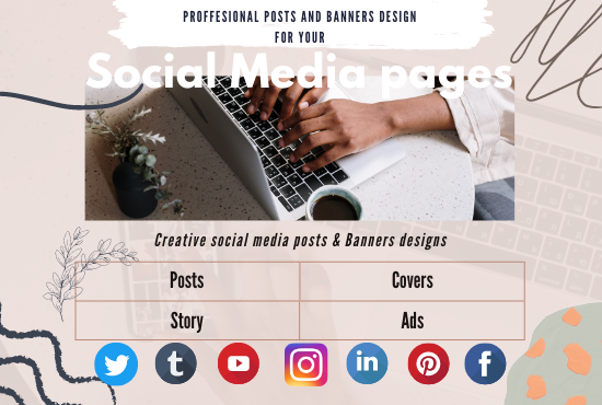I will design 5 creative social media posts or banner ads for your social pages