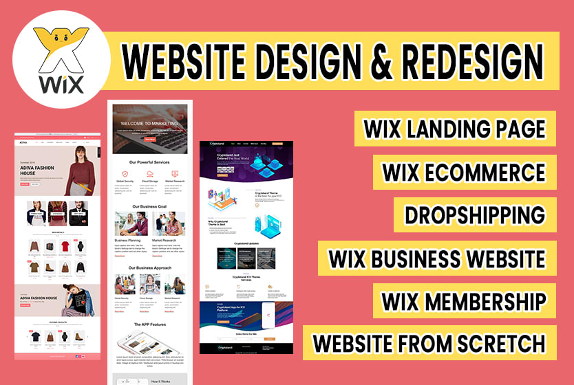 I will design wix website or redesign wix website, wix ecommerce, wix site, wix store