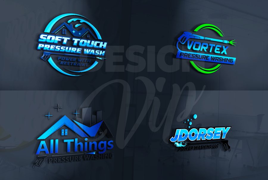 I will do pressure or power washing and cleaning service logo