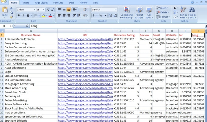 I will do google map scraping with emails for business leads