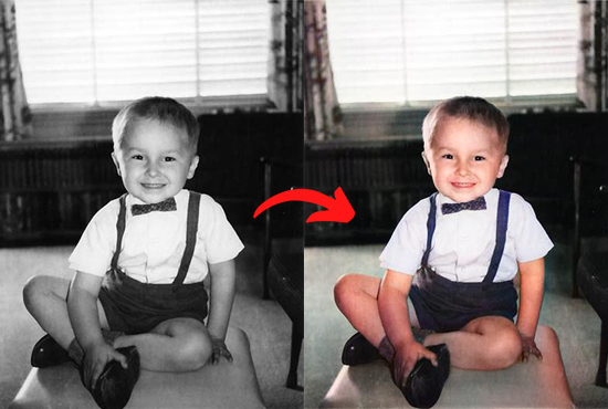 Black & White photos turn into colour photos