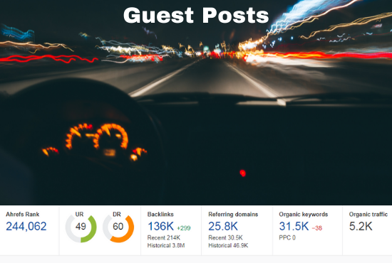 I will publish car guest posts on high da DR auto blog sites