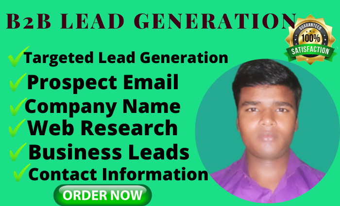 I will provide 50 high targeted business leads, B2B lead generation and valid emails