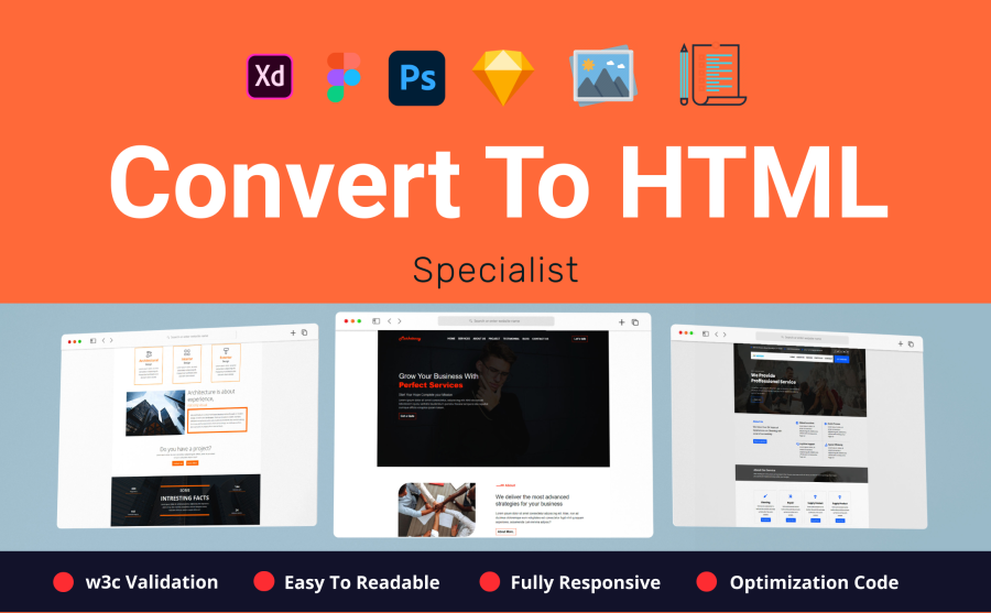 Build PSD-FIGMA-XD-SKRETCH-AI To Responsive Website