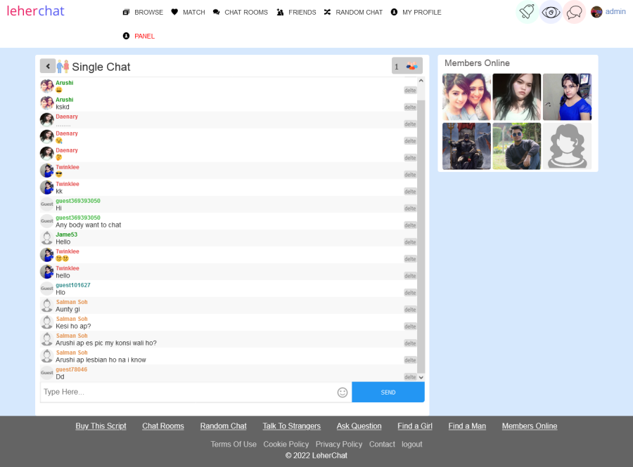 Php . nodejs chat room web with audio, video call 
