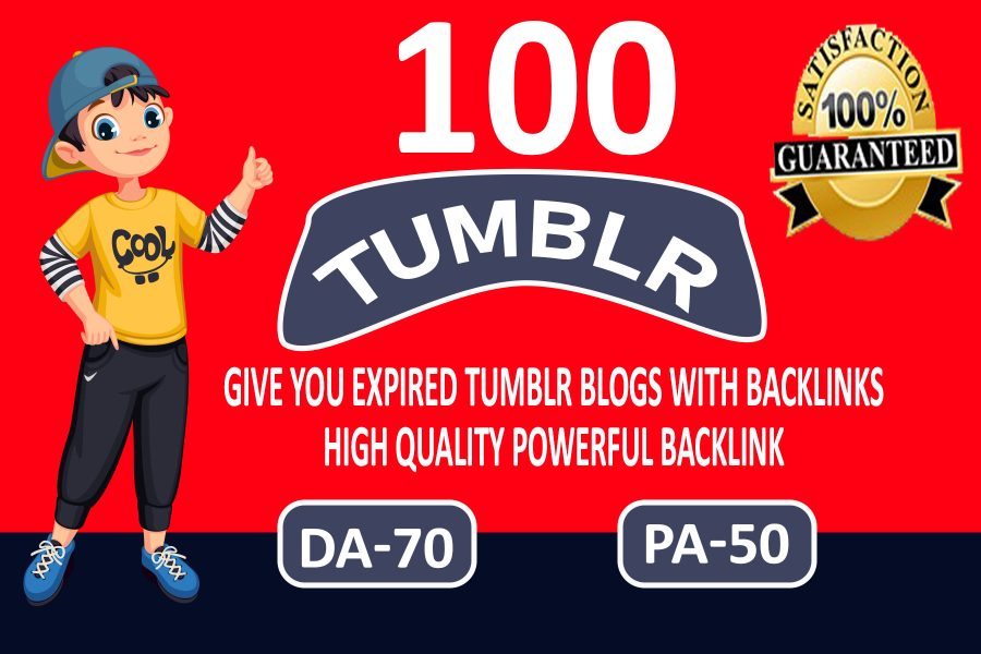 I will give 100 expired tumblr, blogs pa 80 plus unique IP 