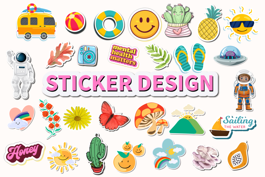 I will design sticker, die cut, badge, vinyl, decals logo and label 