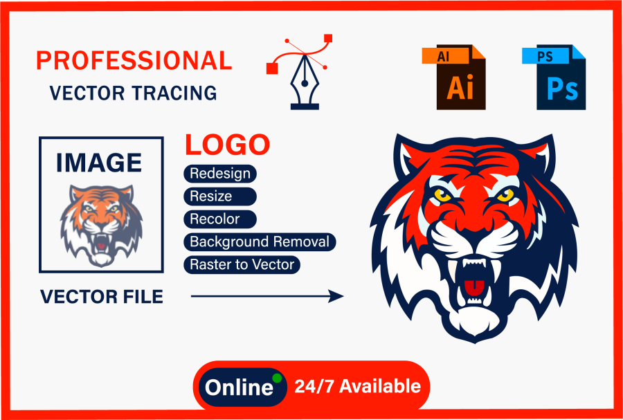 I will redesign, vectorize, edit, fix, improve, modify or vector trace your logo
