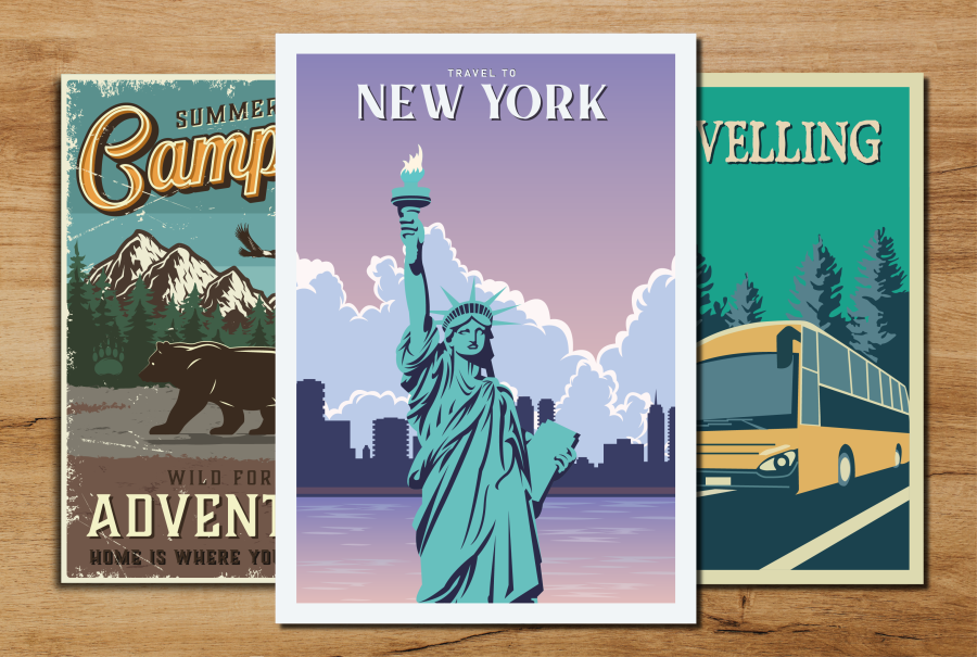 I will design retro vintage poster or flyer 