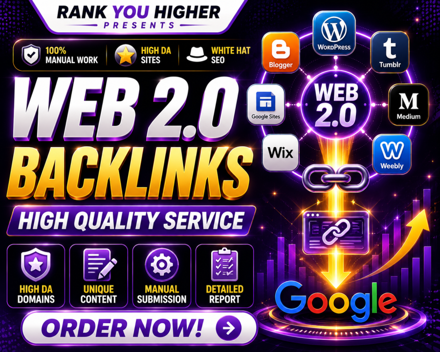 Build High Quality Web 2.0 Backlinks on High DA Authority Websites