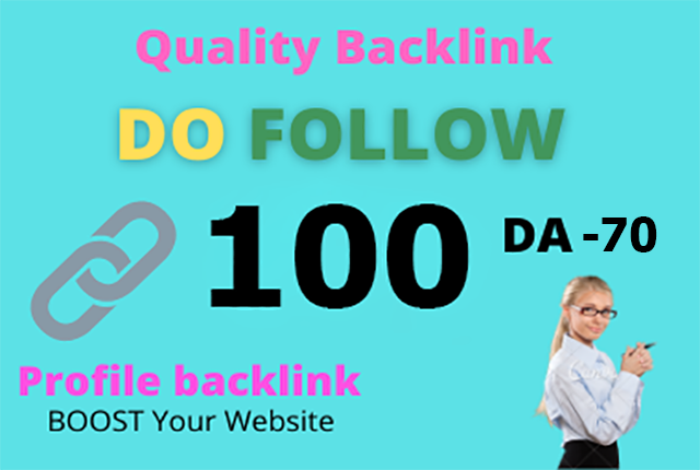 Build 70-DA 100 DO FOLLOW Backlinks Manually Created 