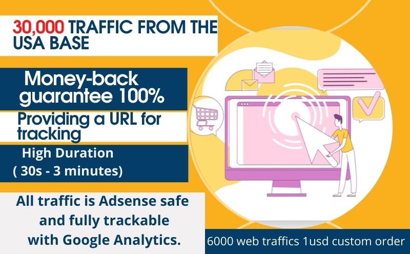 I will drive 30000quality USA base web traffic to your website or blog