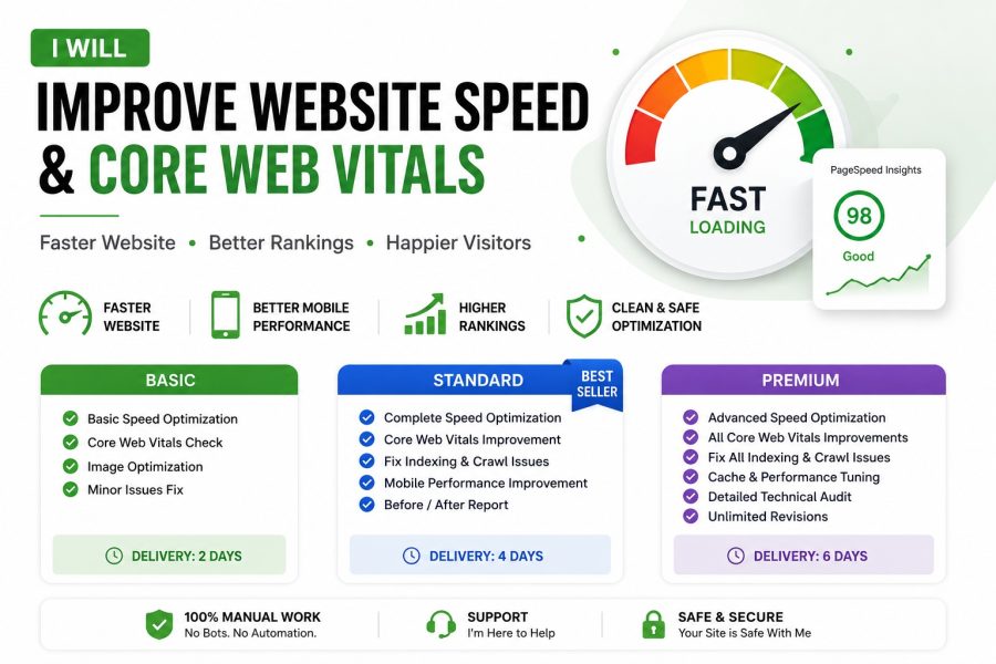 I will improve website speed and Core Web Vitals