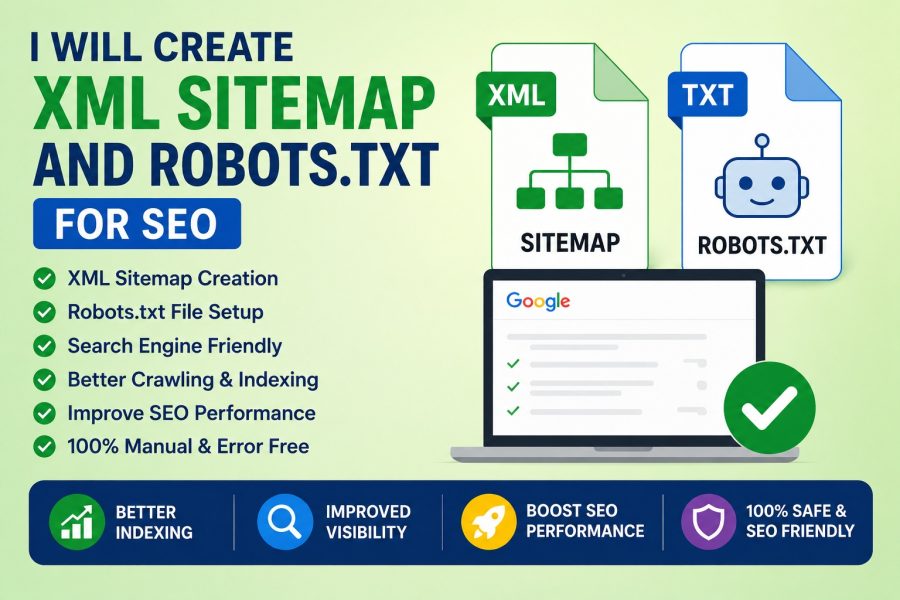 I will create XML sitemap and robots.txt for SEO