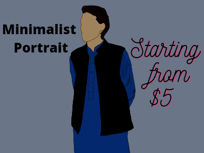 I will draw minimalist portrait of your photos