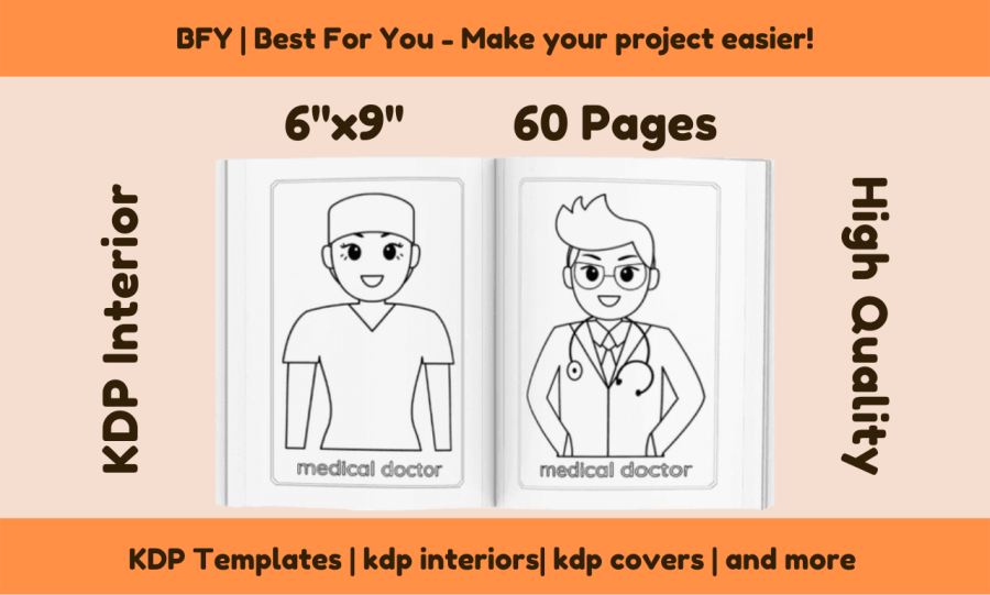 I will provide a coloring book professions 6x9 60 pages, free book cover