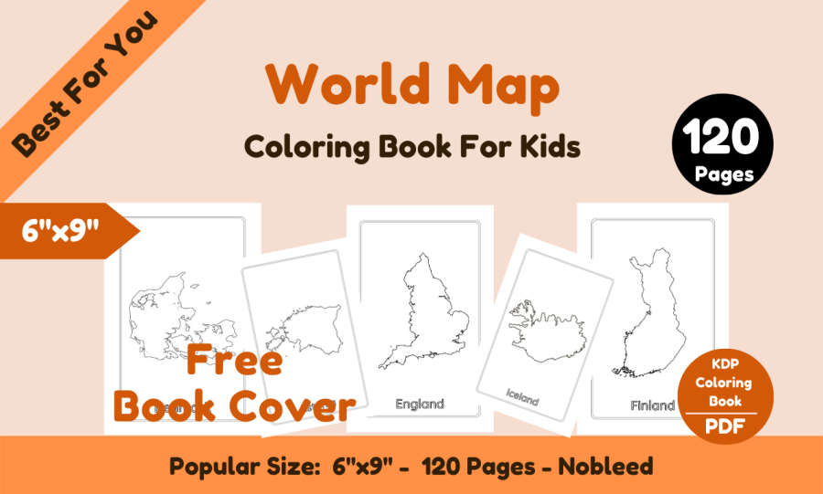 I will provide a coloring book national map 6x9 120 pages, free book cover