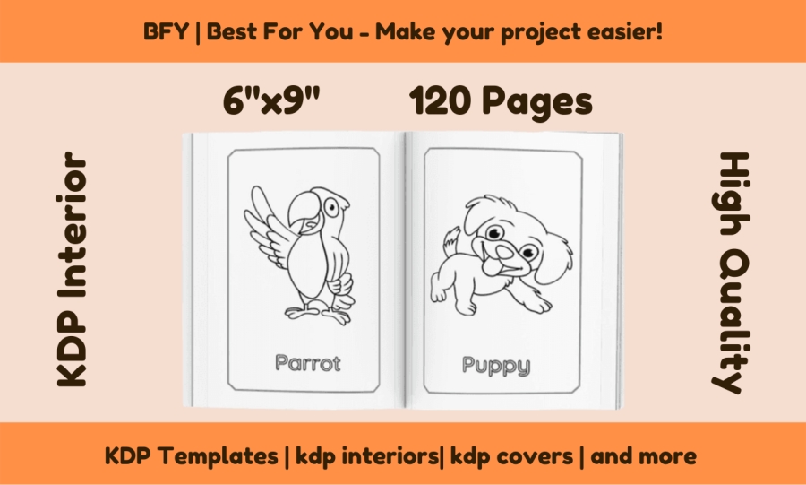 I will provide a coloring book animals 6x9 120 pages, free book cover
