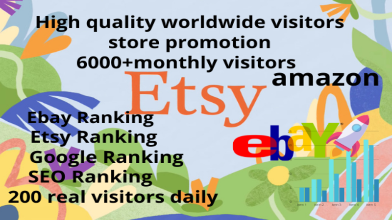 Worldwide real visitors, targeted traffic on any integrated shop like Etsy,Ebay,Amazon