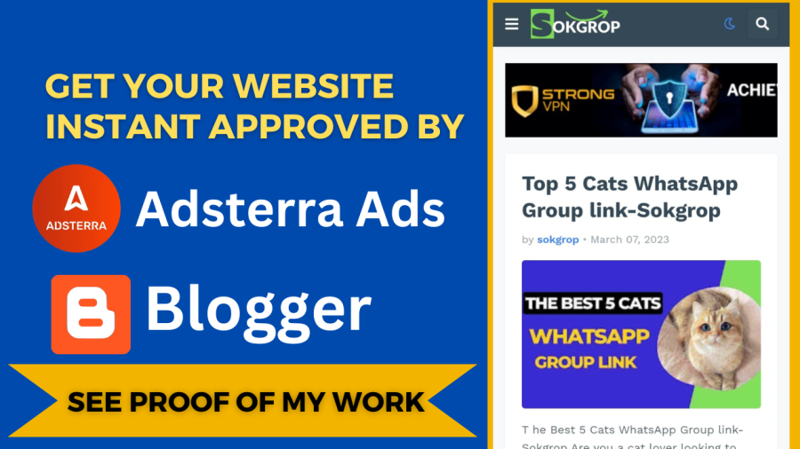 I Will Build An Adsterra Ads Ready Blogger Website For You