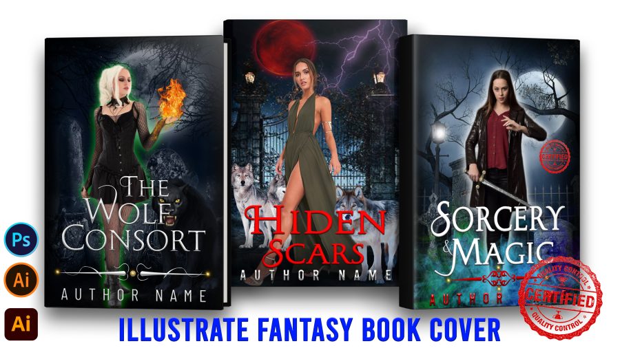 I will illustrate fantasy book cover design