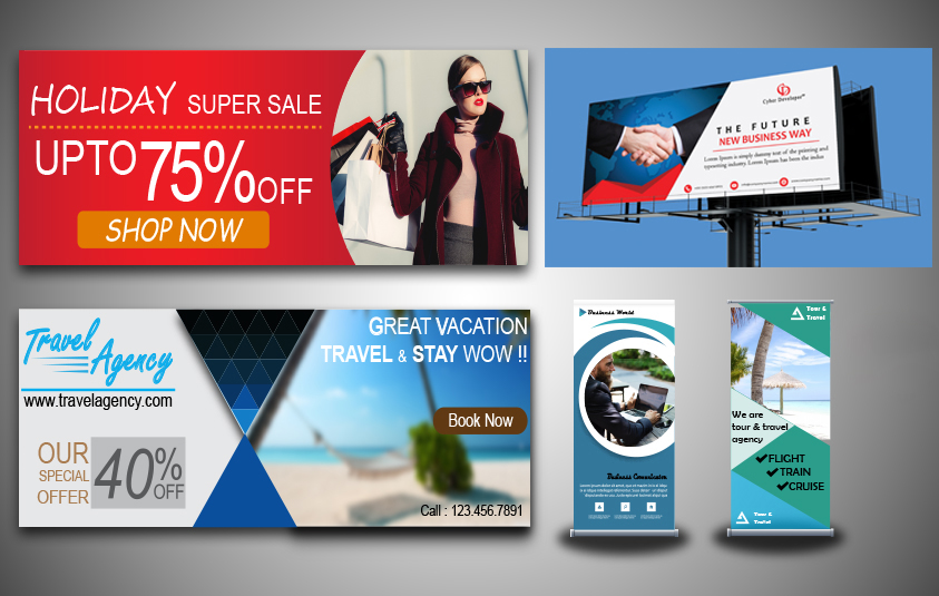 I will design any banner, billboard or roll up professionally