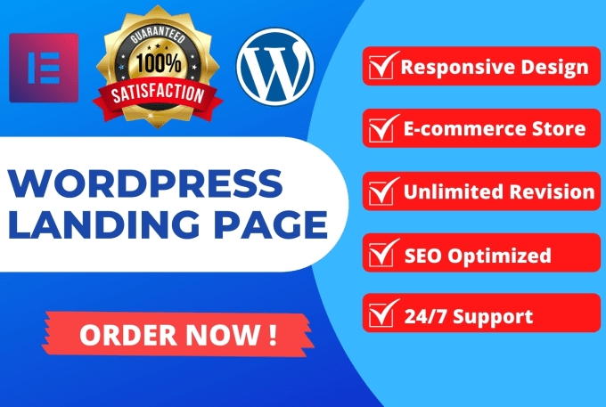 I will design responsive wordpress landing page elementor or elementor pro landing page