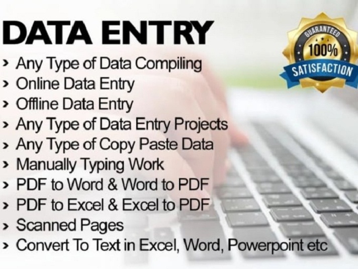 I will do perfect data entry, PDF conversion, Copy paste work, web research