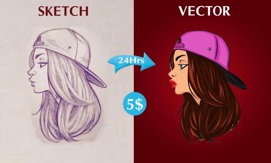 Convert sketch to vector ai,eps,svg,pdf
