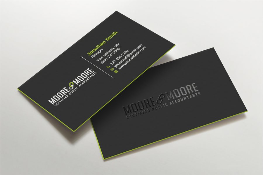 Black spot uv business card design