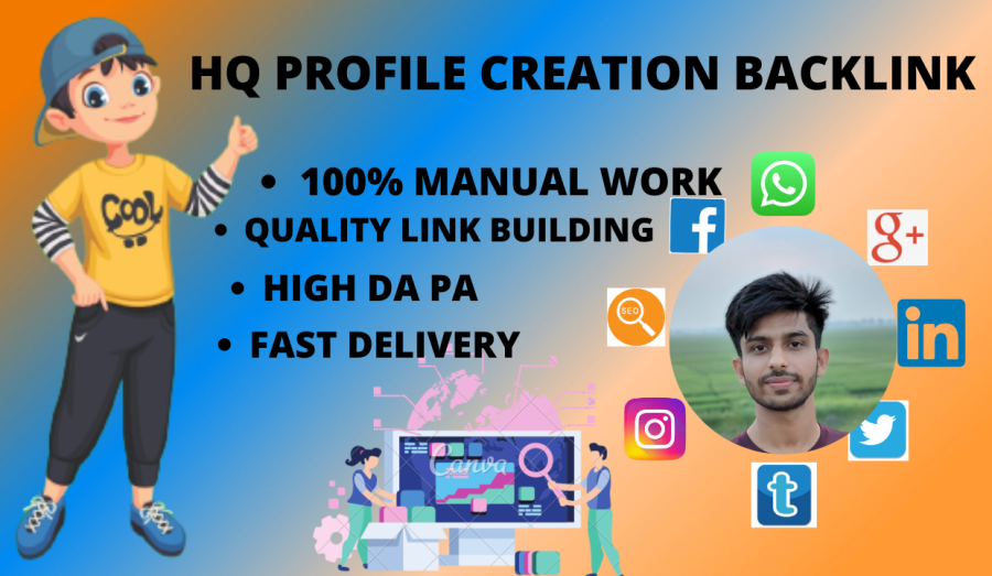 70 high quality da pa profile creation backlinks 