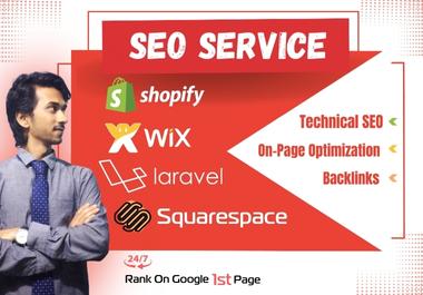 Onpage SEO for Shopify, wix, Squarespace, laravel Website