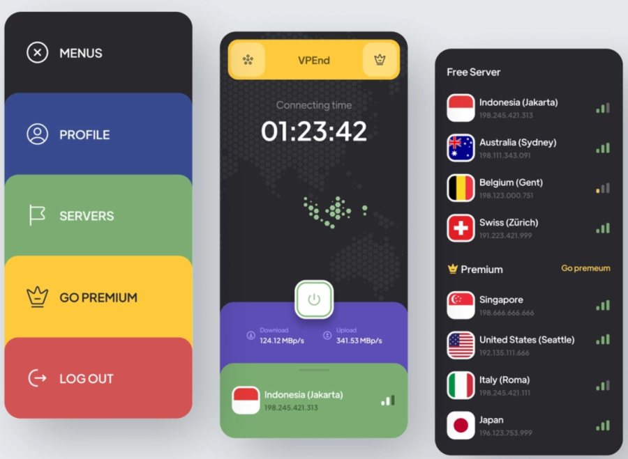 I will create an android and ios vpn app with ads and inapp purchase