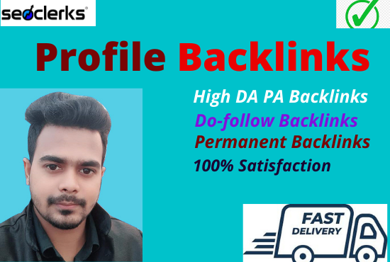 I Will Make 30+ High Quality Profile Backlinks for SEO rank your site.